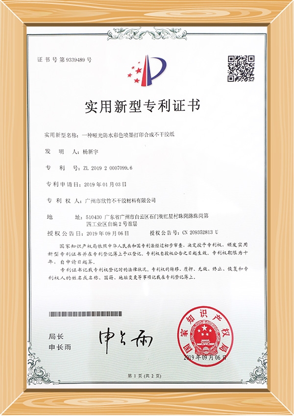 Patent Certificate